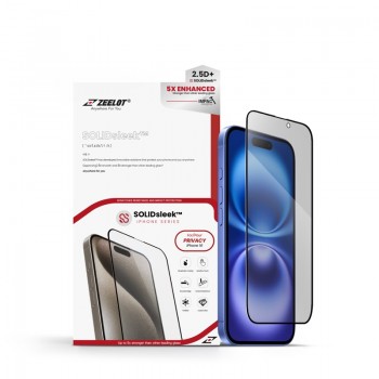 Kính Cường Lực iPhone 16 Zeelot SolidSleek 2.5D Privacy