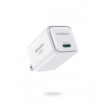 THIẾT BỊ SẠC NHANH SIÊU NHỎ IPHONE 14 I 13 I 12 INNOSTYLE MINIGO GAN II 30W PD/PPS - TRẮNG